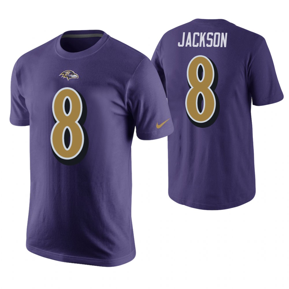Men Baltimore Ravens #8 Lamar Jackson Purple Color Rush Player T-Shirt Buy