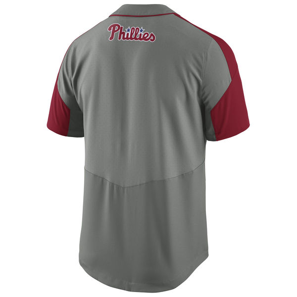 Philadelphia Phillies Nike Dri-FIT Woven Jersey - Gray Buy Good Jerseys at