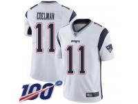 #11 Limited Julian Edelman White Football Road Youth Jersey New England Patriots Vapor Untouchable 100th Season