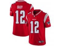 #12 Limited Tom Brady Red Football Youth Jersey New England Patriots Inverted Legend