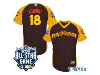 2016 MLB All-Star National Chicago Cubs #18 Ben Zobrist Brown Run Derby Second Baseman Cool Base Jersey