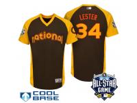 2016 MLB All-Star National Chicago Cubs Jon Lester #34 Brown Men Run Derby Cool Base Jersey