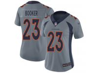 #23 Limited Devontae Booker Silver Football Women's Jersey Denver Broncos Inverted Legend