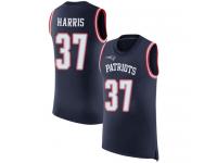 #37 Limited Damien Harris Navy Blue Football Men's Jersey New England Patriots Rush Player Name & Number Tank Top