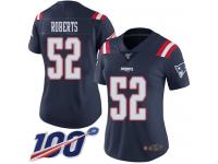 #52 Limited Elandon Roberts Navy Blue Football Women's Jersey New England Patriots Rush Vapor Untouchable 100th Season