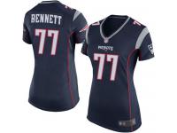 #77 Game Michael Bennett Navy Blue Football Home Women's Jersey New England Patriots