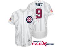 Chicago Cubs #9 Javier Baez White Stars & Stripes 2016 Independence Day Flex Base Jersey
