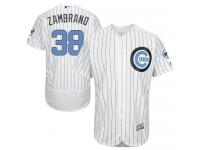 Cubs #38 Carlos Zambrano White (Blue Strip) Flexbase Authentic Collection 2016 Father Day Stitched Baseball Jersey