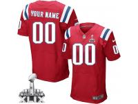 Customized New England Patriots Alternate Jersey | Nike Super Bowl XLIX Men's Red NFL Elite