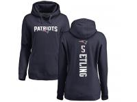 Danny Etling Women's Navy Blue Nike NFL New England Patriots Pullover Hoodie Backer #5