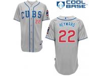 Grey Jason Heyward Men #22 Majestic MLB Chicago Cubs Cool Base Alternate Road Jersey