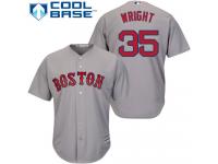 Grey Steven Wright Men #35 Majestic MLB Boston Red Sox Cool Base Road Jersey