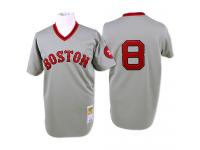 Grey Throwback Carl Yastrzemski Men #8 Mitchell And Ness MLB Boston Red Sox Jersey