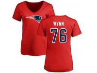 Isaiah Wynn Women's Red Nike NFL New England Patriots T-Shirt Name & Number Logo Slim Fit #76