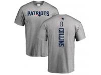 Men #8 Jamie Collins Ash Football Backer New England Patriots T-Shirt