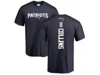 Men #8 Jamie Collins Navy Blue Football Backer New England Patriots T-Shirt