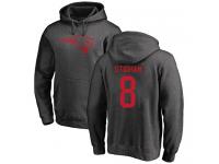 Men #8 Jarrett Stidham Ash Football One Color New England Patriots Pullover Hoodie