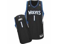 Men Adidas Minnesota Timberwolves #1 Tyus Jones Swingman Black Alternate NBA Jersey