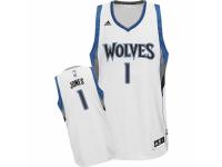 Men Adidas Minnesota Timberwolves #1 Tyus Jones Swingman White Home NBA Jersey