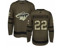 Men Adidas Minnesota Wild #22 Nino Niederreiter Green Salute to Service NHL Jersey