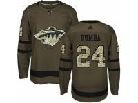 Men Adidas Minnesota Wild #24 Matt Dumba Green Salute to Service NHL Jersey