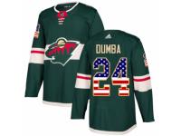 Men Adidas Minnesota Wild #24 Matt Dumba Green USA Flag Fashion NHL Jersey