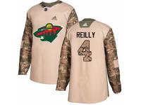Men Adidas Minnesota Wild #4 Mike Reilly Camo Veterans Day Practice NHL Jersey