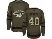 Men Adidas Minnesota Wild #40 Devan Dubnyk Green Salute to Service NHL Jersey