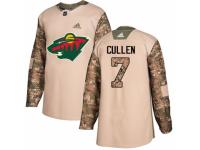 Men Adidas Minnesota Wild #7 Matt Cullen Camo Veterans Day Practice NHL Jersey