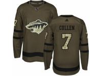 Men Adidas Minnesota Wild #7 Matt Cullen Green Salute to Service NHL Jersey