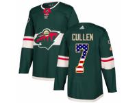 Men Adidas Minnesota Wild #7 Matt Cullen Green USA Flag Fashion NHL Jersey