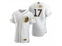 Men Chicago Cubs Kris Bryant Nike White Golden Edition Jersey