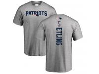 Men Danny Etling Ash Nike NFL New England Patriots T-Shirt Backer #5