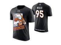 Men Denver Broncos Derek Wolfe #95 Black Cartoon And Comic Artistic Painting T-Shirt