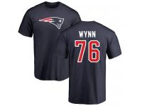 Men Isaiah Wynn Navy Blue Nike NFL New England Patriots T-Shirt Name & Number Logo #76