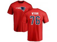 Men Isaiah Wynn Red Nike NFL New England Patriots T-Shirt Name & Number Logo #76