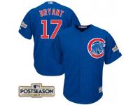 Men Kris Bryant #17 Chicago Cubs 2017 Postseason Royal Cool Base Jersey