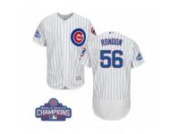 Men Majestic Chicago Cubs #56 Hector Rondon White 2016 World Series Champions Flexbase Authentic Collection MLB Jersey