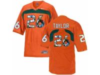 Men Miami Hurricanes #26 Sean Taylor Orange With Portrait Print College Football Jersey