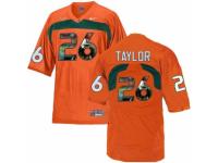 Men Miami Hurricanes #26 Sean Taylor Orange With Portrait Print College Football Jersey