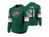 Men Minnesota Wild Eric Fehr #21 Platinum Green Jersey