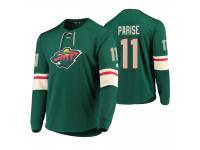 Men Minnesota Wild Zach Parise #11 Platinum Green Jersey