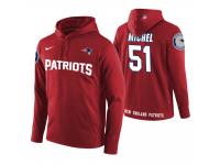 Men New England Patriots #51 Sony Michel Red Circuit Wordmark Pullover Hoodie