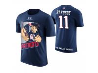 Men New England Patriots Drew Bledsoe #11 Navy Cartoon And Comic Artistic Painting Retired Player T-Shirt