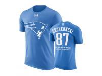 Men New England Patriots Rob Gronkowski #87 Powder Blue Father Day Gift With Message T-Shirt