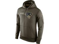 Men NFL New England Patriots Nike Olive Salute To Service KO Performance Hoodie