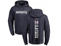 Men Nike Adrian Clayborn Navy Blue Backer - NFL New England Patriots #94 Pullover Hoodie