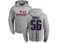 Men Nike Andre Tippett Heather Gray 2017 AFC Champions - NFL New England Patriots #56 Pullover Hoodie