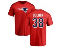Men Nike Brandon Bolden Red Name & Number Logo - NFL New England Patriots #38 T-Shirt