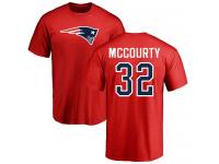 Men Nike Devin McCourty Red Name & Number Logo - NFL New England Patriots #32 T-Shirt